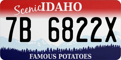 ID license plate 7B6822X