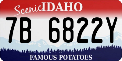 ID license plate 7B6822Y