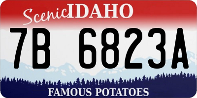 ID license plate 7B6823A