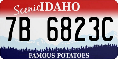 ID license plate 7B6823C