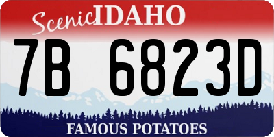 ID license plate 7B6823D