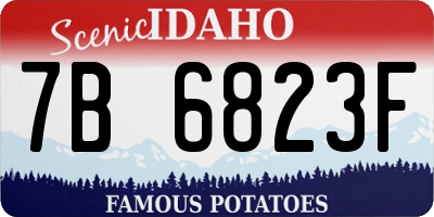 ID license plate 7B6823F