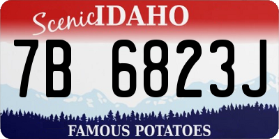ID license plate 7B6823J