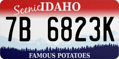 ID license plate 7B6823K