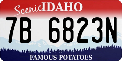 ID license plate 7B6823N