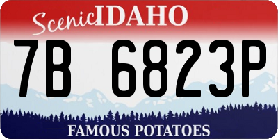 ID license plate 7B6823P