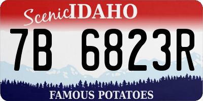 ID license plate 7B6823R