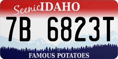 ID license plate 7B6823T