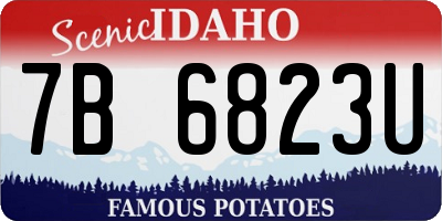 ID license plate 7B6823U