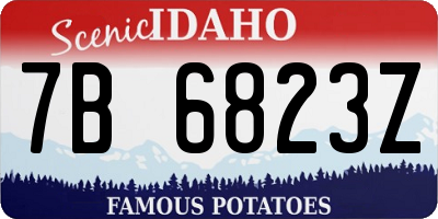 ID license plate 7B6823Z