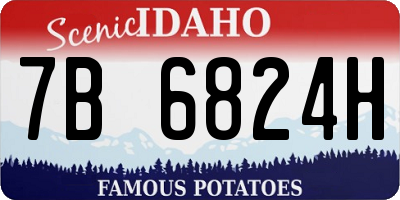 ID license plate 7B6824H