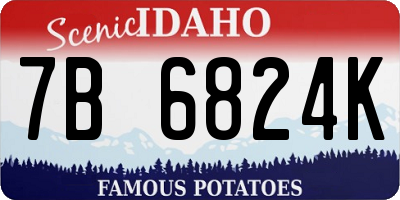 ID license plate 7B6824K