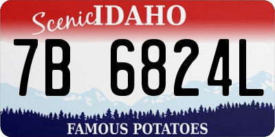 ID license plate 7B6824L