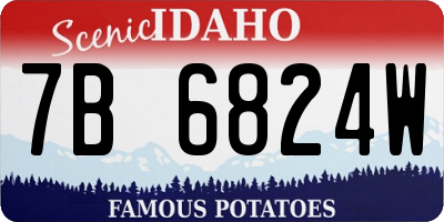 ID license plate 7B6824W