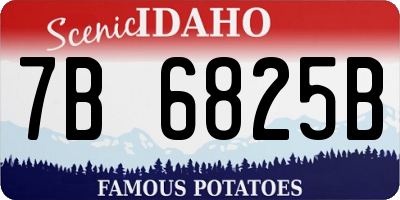 ID license plate 7B6825B