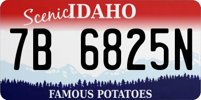 ID license plate 7B6825N
