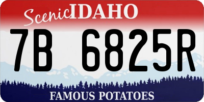 ID license plate 7B6825R