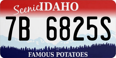 ID license plate 7B6825S