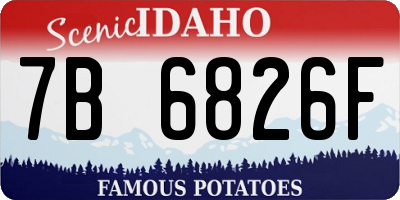 ID license plate 7B6826F