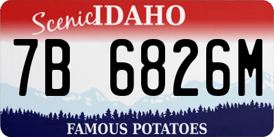 ID license plate 7B6826M