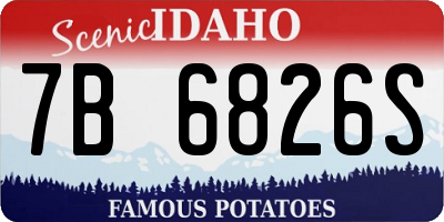 ID license plate 7B6826S