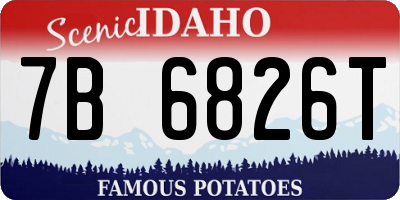 ID license plate 7B6826T