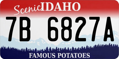 ID license plate 7B6827A