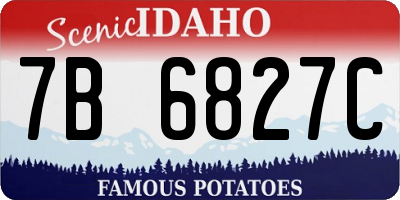 ID license plate 7B6827C