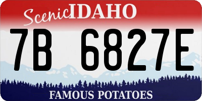ID license plate 7B6827E