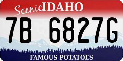ID license plate 7B6827G