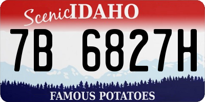 ID license plate 7B6827H
