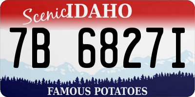 ID license plate 7B6827I