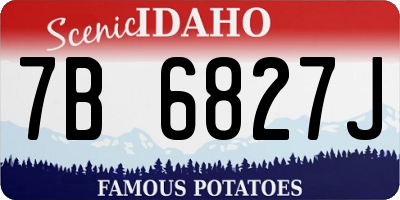 ID license plate 7B6827J