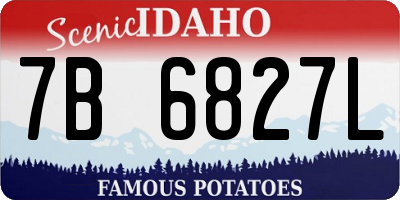 ID license plate 7B6827L