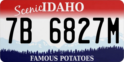 ID license plate 7B6827M