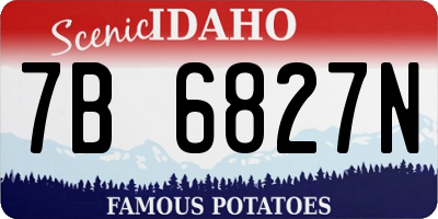 ID license plate 7B6827N