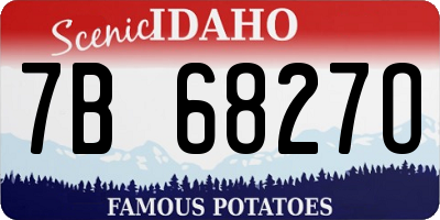ID license plate 7B6827O
