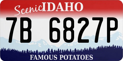 ID license plate 7B6827P