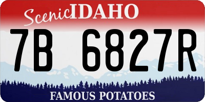ID license plate 7B6827R