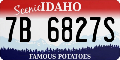 ID license plate 7B6827S