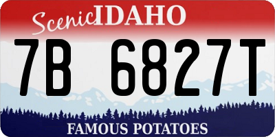ID license plate 7B6827T