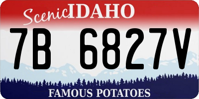 ID license plate 7B6827V