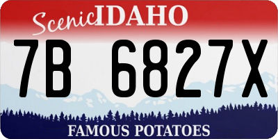 ID license plate 7B6827X