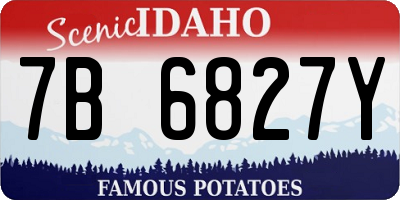 ID license plate 7B6827Y