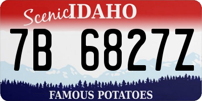 ID license plate 7B6827Z