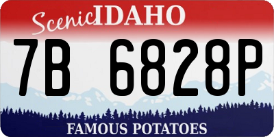 ID license plate 7B6828P
