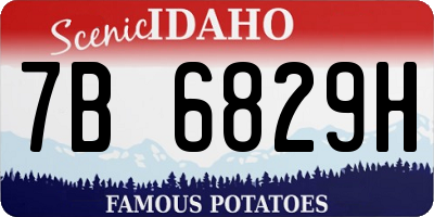 ID license plate 7B6829H
