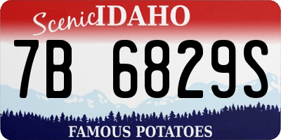 ID license plate 7B6829S