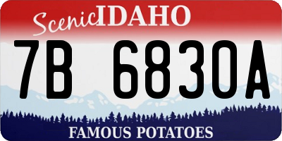 ID license plate 7B6830A