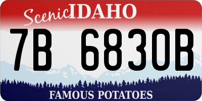 ID license plate 7B6830B
